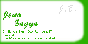 jeno bogyo business card